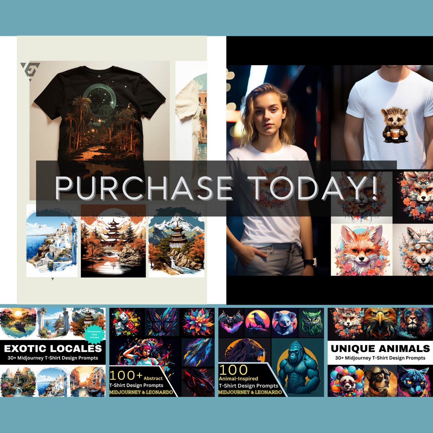 Complete T-shirt Design Ai Prompts Bundle | Over 250 expertly crafted prompts