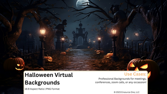 Halloween Spooky Scenes Virtual Backgrounds | 4 Zoom Virtual Backgrounds | Backdrop | Office Background | Microsoft Teams | Google Meet