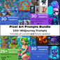 Pixel Art Midjourney Prompts Bundle | Over 100 expertly crafted prompts