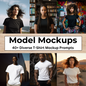 40+ Diverse T-shirt Models Mockup Prompts | Guide Included