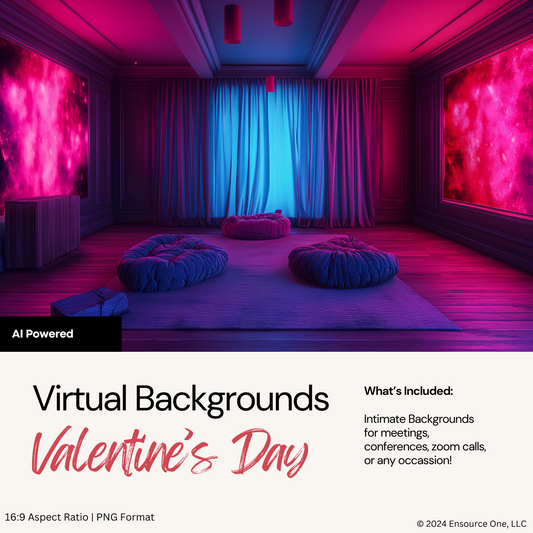 Valentine's Day Virtual Backgrounds Vol. 1 | 4 Zoom Virtual Backgrounds | Backdrop | Office Background | Microsoft Teams