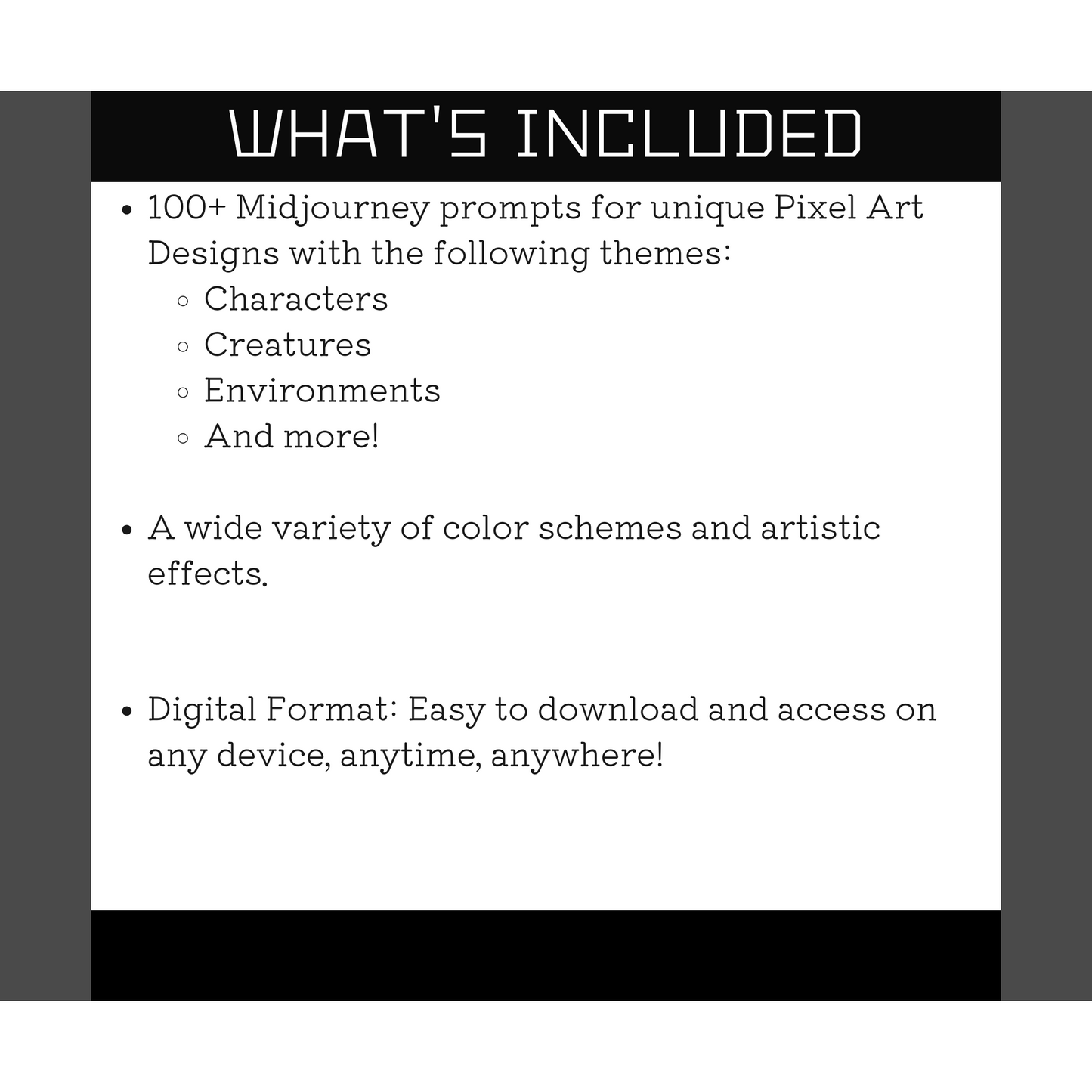 Pixel Art Midjourney Prompts Bundle | Over 100 expertly crafted prompts