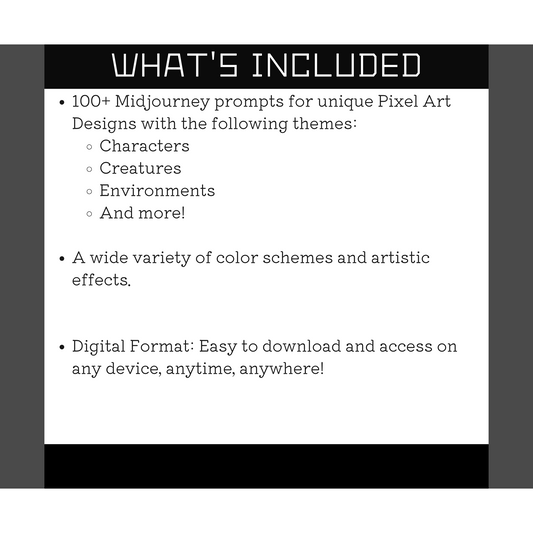 Pixel Art Midjourney Prompts Bundle | Over 100 expertly crafted prompts