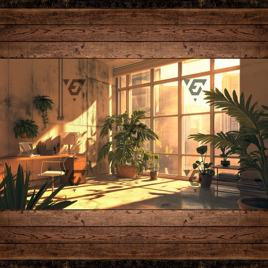 Sunlit Plant Lover's Office Virtual Backgrounds Vol. 1 | 4 Virtual Backgrounds