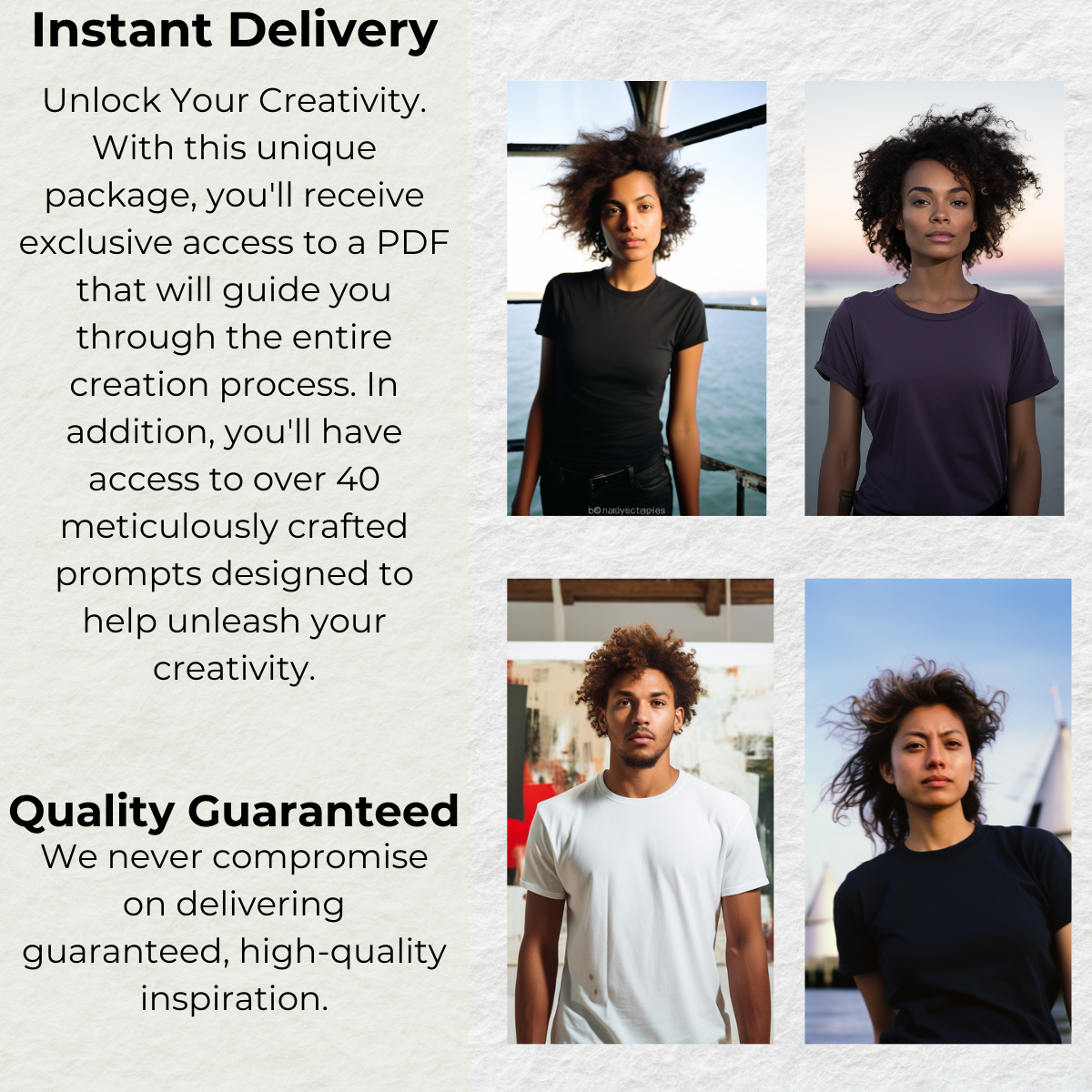 40+ Diverse T-shirt Models Mockup Prompts | Guide Included