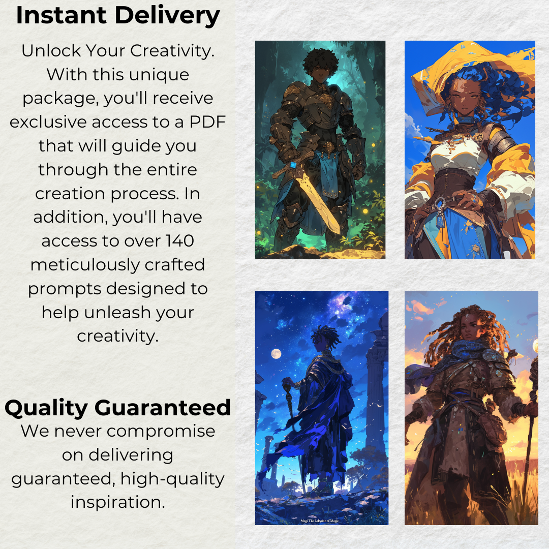 Anime-Inspired Midjourney Prompts - Diverse Character Creation Kit