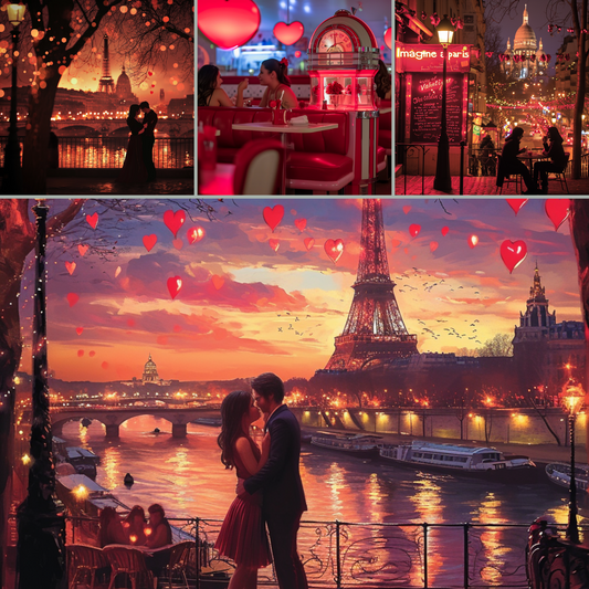 Romantic Parisian Valentine's Day Art Bundle: Midjourney Prompts Inspired by Love and Elegance | AI Art