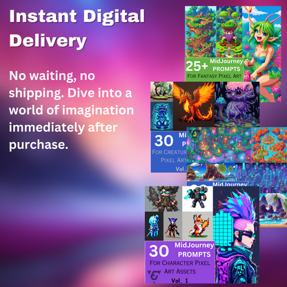 Pixel Art Midjourney Prompts Bundle | Over 100 expertly crafted prompts
